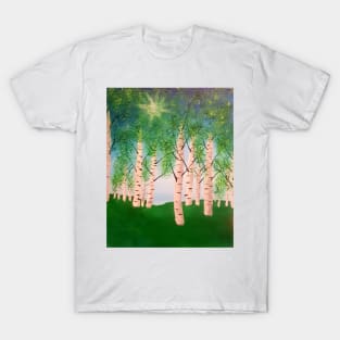 Birch Grove on a sunny day T-Shirt